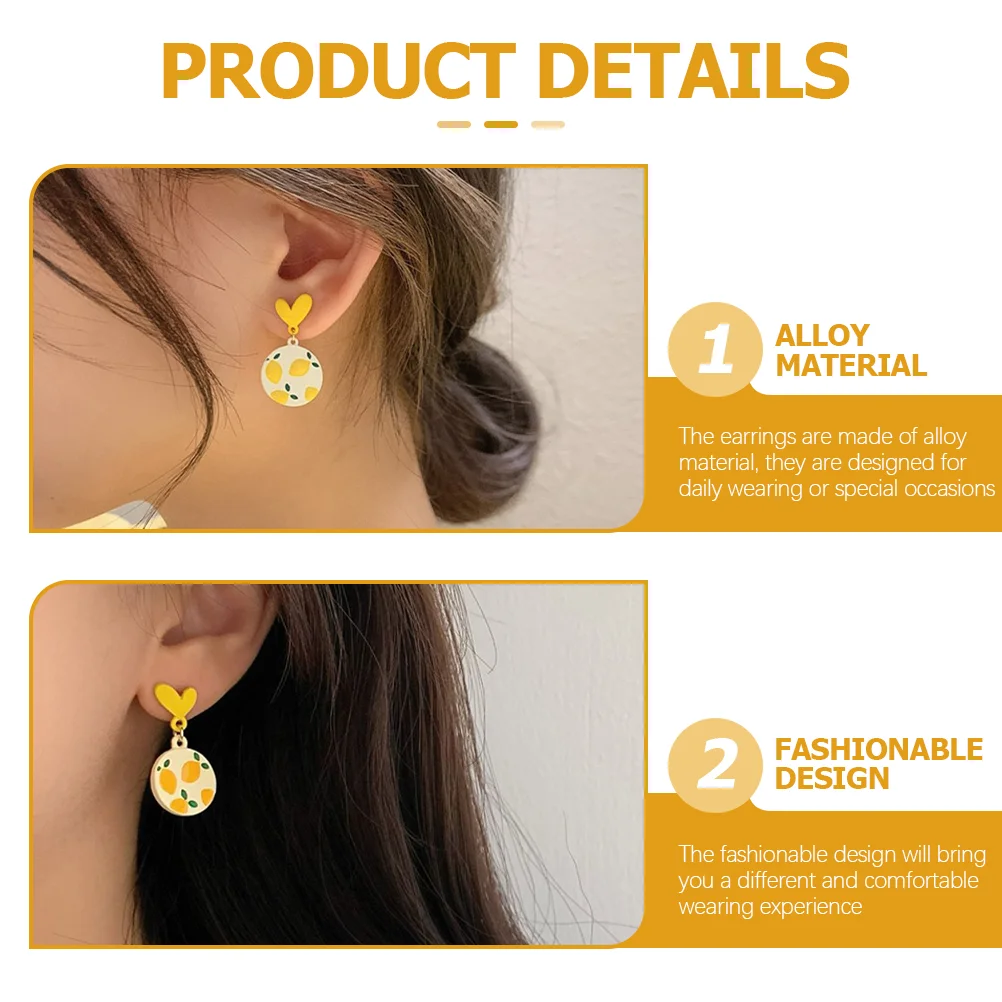 Lemon Earrings Aesthetic Fashion Cool for Women Trendy Unique Dangling Gift 4