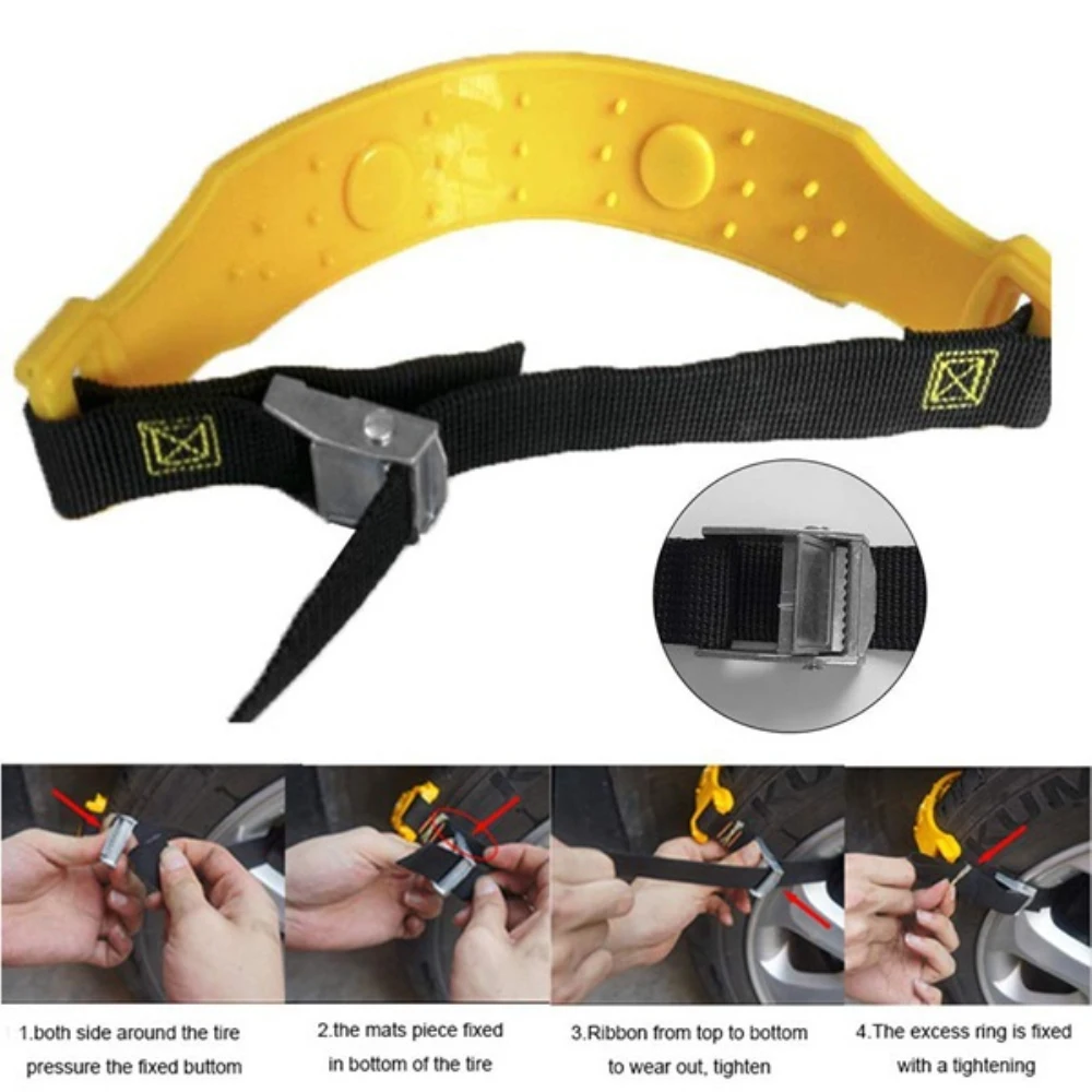 Car Snow Tire Chain Belt Beef Tendon Auto Wheel Tire Anti-skid TPU Set Snow Chains Car Wash & Maintenance Accessories