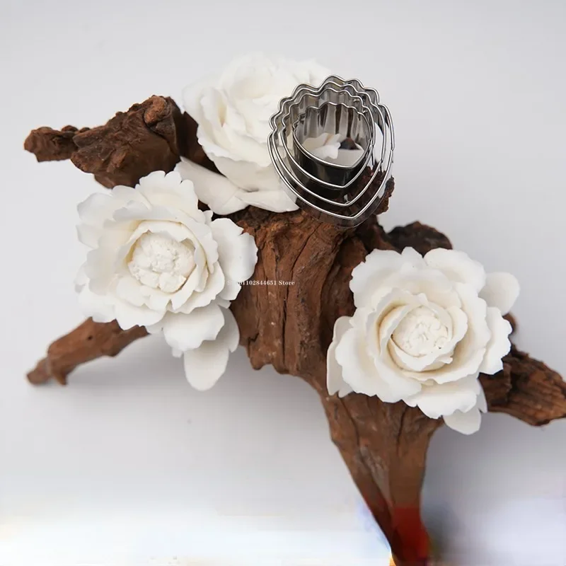 Stainless Steel Petal Mold Set Polymer Clay Cutter Cutting Mold Pottery Tool DIY Manual Model Clay Rose Flower Modeling Tool polymer clay cutter pottery clay tools