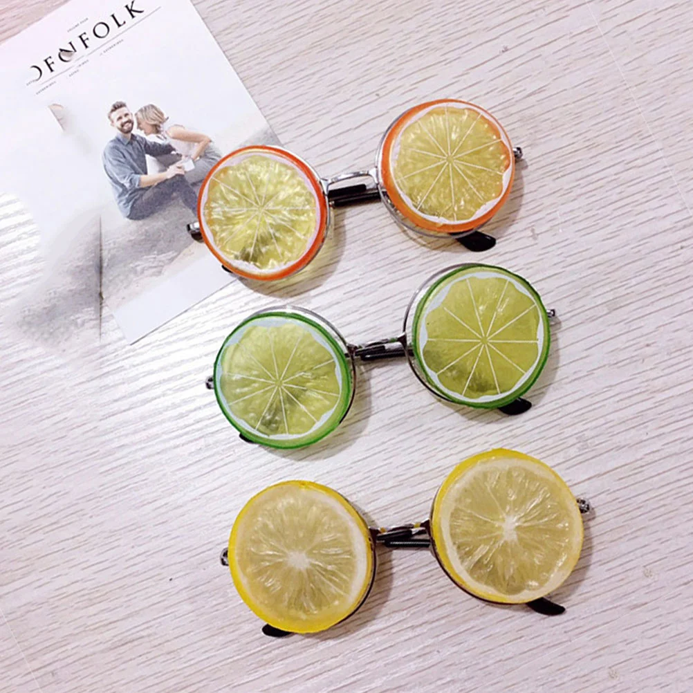 2pcs Beach Party Glasses Funny Cosplay Glasses Lemon Shaped Party Wedding Photo Prop (Yellow)