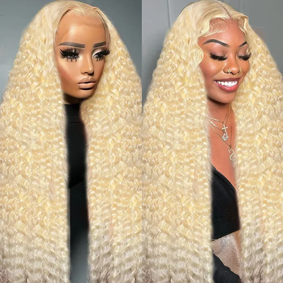 40 Inch Deep Wave 613 Honey Blonde 13x6 Lace Front Human Hair Wigs Lace Front Wig Human Hair Wig Front Lace Wig 250 Density 250 For Woman