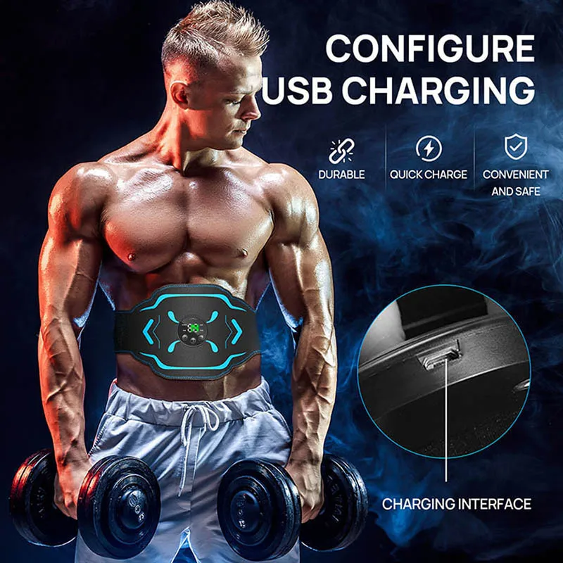 EMS Muscle Stimulation Belt Vibration ABS Stimulator Abdominal Muscle Trainer Exerciser Slimming Belts Home Gym Fitness Equiment