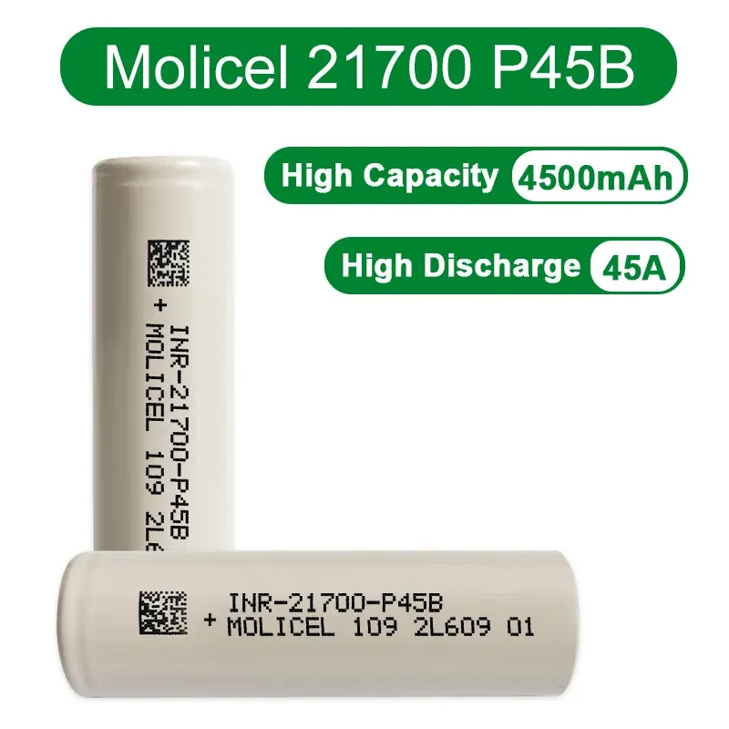 Molicel-bateria de Descarga Original para Ferramenta Elétrica 3.6v 21700 P45b Inr21700-p45b 4500mah 45a 16 Pcs - Image 4