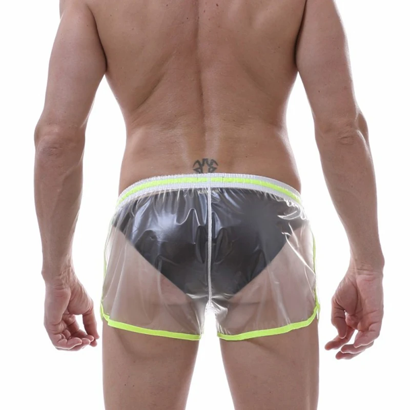 CLEVER-MENMODE Men Beach Shorts Swimwear Transparent Sexy Quick Dry Waterproof Trunks Board Shorts Man Bathing Suits Swim Boxers 3