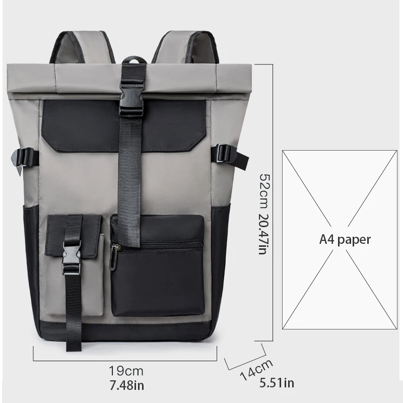 Laptop backpack, large capacity, large bag, adjustable shoulder strap, suitable for travel, daily commuting, and business