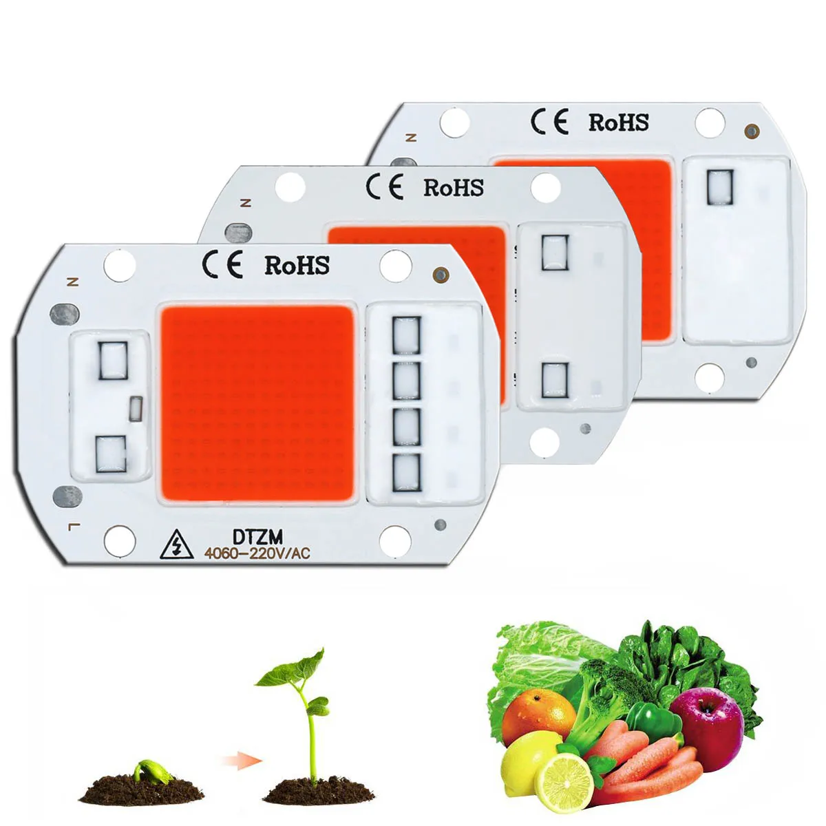 LED Grow Light 5W 10W 20W 30W 50W Full Spectrum COB LED Chip 220V No need driver Phyto Lamp Indoor Plant Light Seedling Lamp