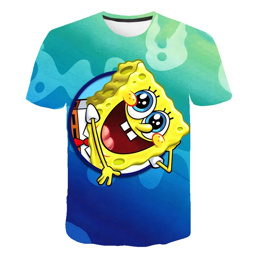 baby pink cotton t shirt Children's T-shirts baby clothes Kid boys girls SpongeBobs casual tops, Japanese anime cartoon games casual hip-hop style t shirt toddler girl	