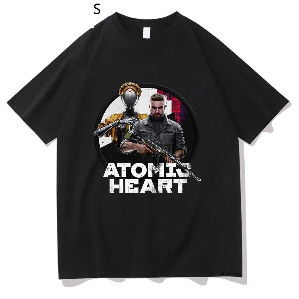 

2023 Atomic Heart T Shirt Men Harajuku Aesthetic Graphic Robot Twins Tshirt Unisex Streetwear Oversize Casual Cotton Tees Shirts