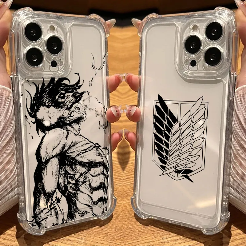 Attack Anime Titans Shockproof Clear Phone Case - Soft, Cool Design