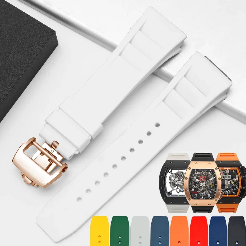 Vibrant Multicolor 25mm Rubber Watchband Replacement Strap