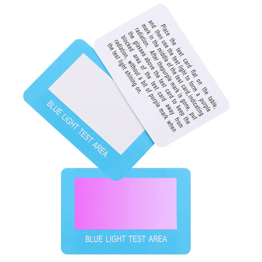 5Pcs Professional Anti-Blue Light Test Card Test Light Glasses UV Accessories Card Eyewear Blue Detection