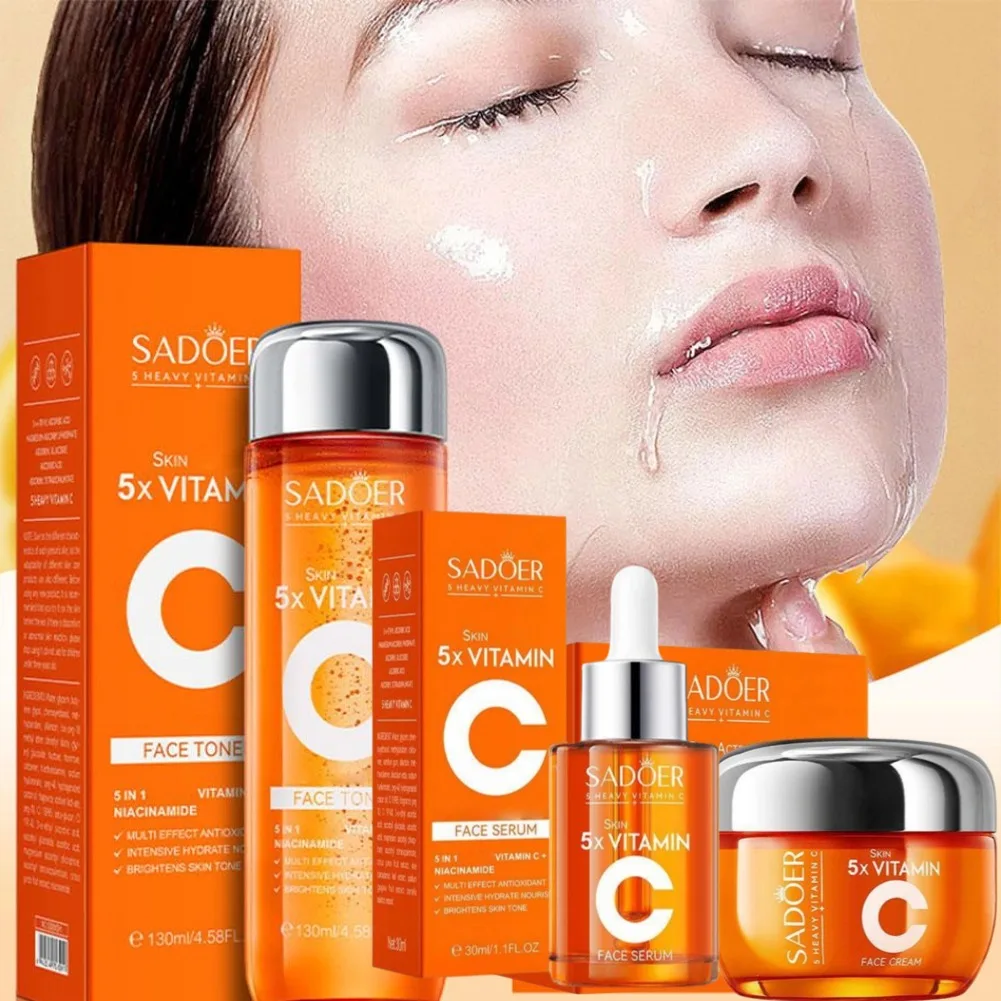 Radiant Glow Vitamin C Skincare Set - Moisturizing, Brightening & Firming Essence & Cream