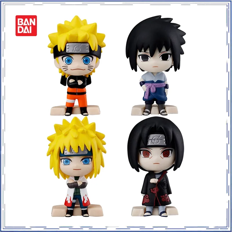

BANDAI Naruto Shippuden Gashapon capsule toys Sitting Series Naruto Sasuke Itachi action figures model anime Brand new genuine