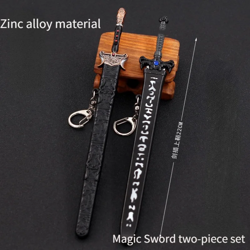 Fairy Sword Surrounding Weapon Model 22cm Li Xiaoyao Magic Sword with Sheath Weapons All Metal Zinc Alloy Handicraft Pendant