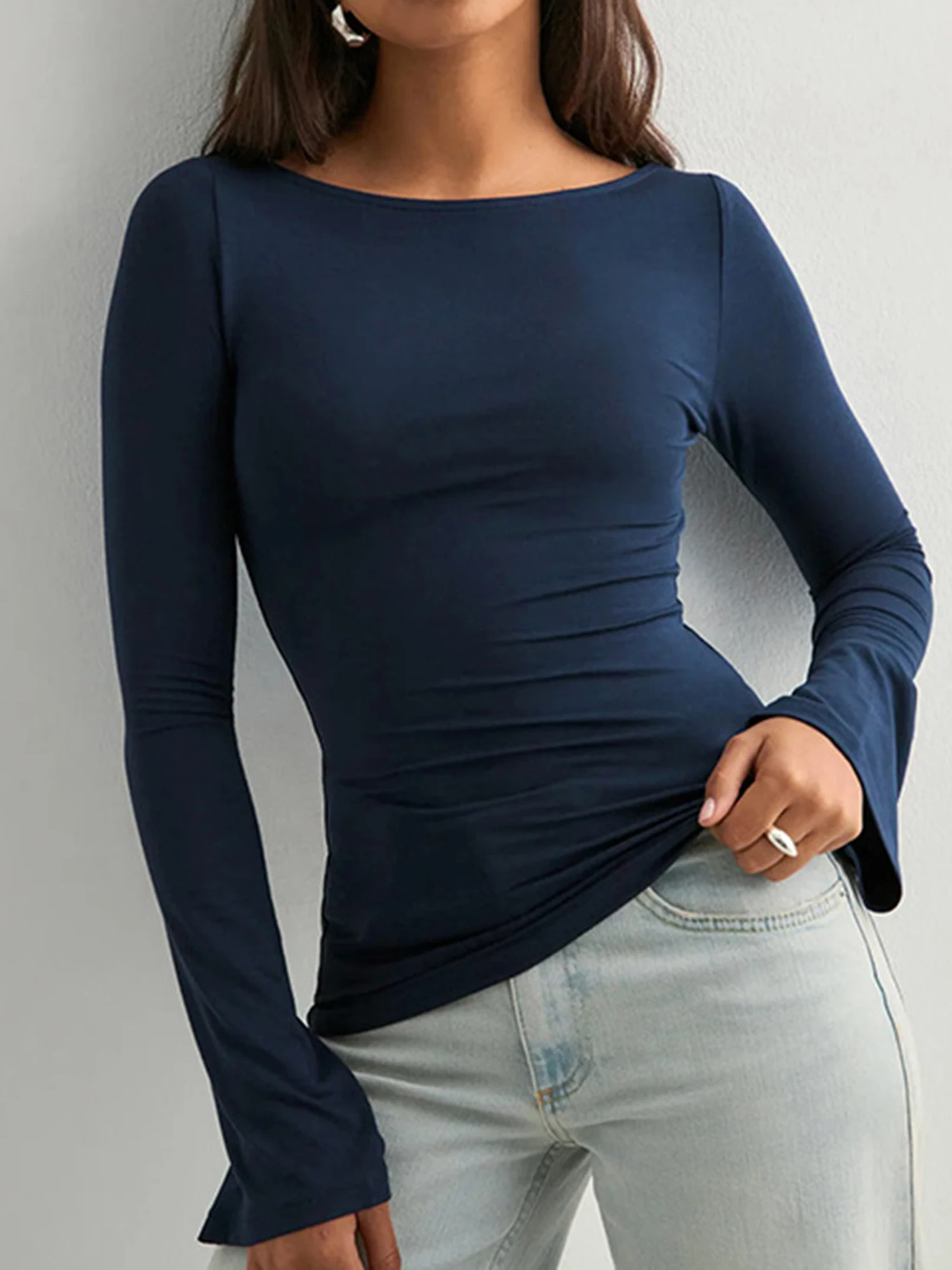 Women s Casual Loose Fit Short Sleeve V-Neck T-Shirt Summer Solid Color Basic Tee Top Fashion Blouse for Ladies