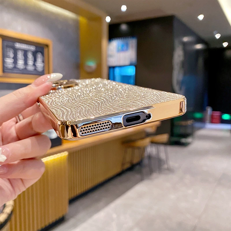Luxury Bling Glitter Rose Phone Case - Electroplated Shockproof Hard PC Cover