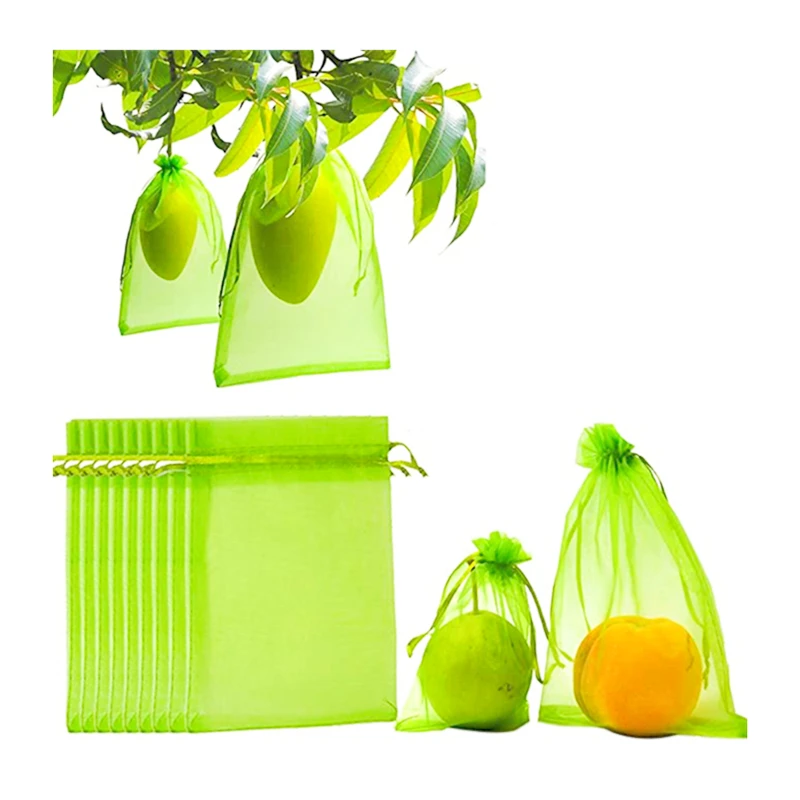 100/50/20 Stück Obstschutztaschen mit Kordelzug, Obstschutz-Netztasche, Schutztaschen für Erdbeer-Organza-Geschenktüten
