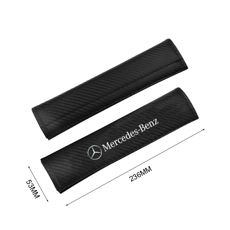 Carbon fiber Car Seat Belt Pads Seat Shoulder Strap Pad For Mercedes Benz S320 W164 W203 W204 W168 C180 E320 A200 CLA CLK CLS