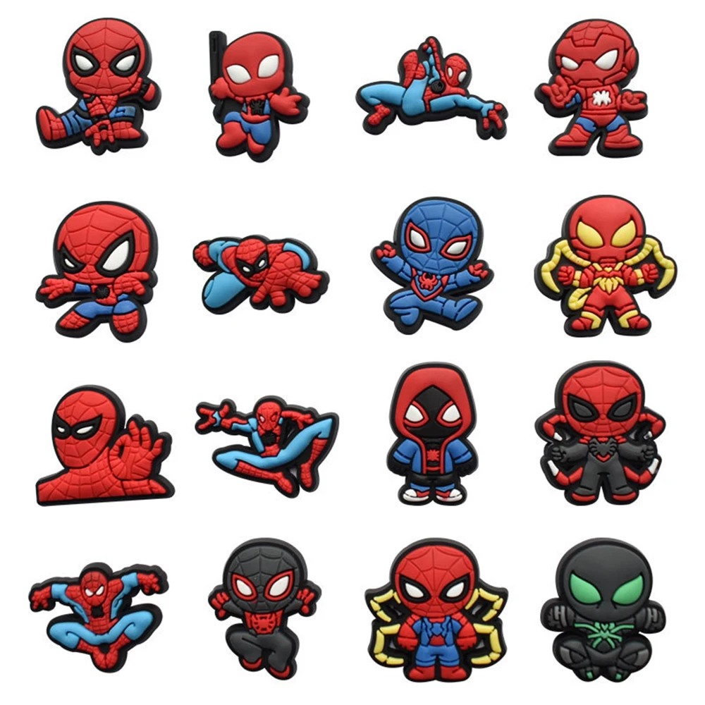 

Single sale 1pcs Disney Marvel Hero Shoe Charms PVC Accessories DIY Shoe Decoration For Croc JIBZ Kids X-mas Gifts