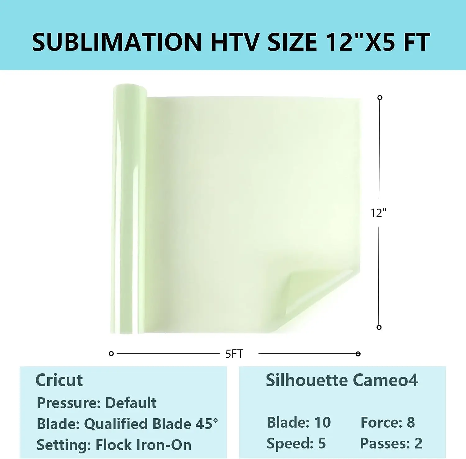 HTVRONT 12inX5ft Sublimation HTV for Dark Fabric Glossy/Matte Sublimation Vinyl Wash Durable for T-Shirts/Bag/Hat/Pillow