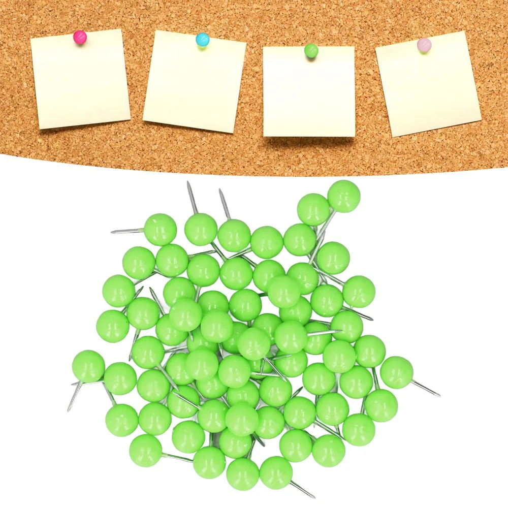 100Pcs 박스형 핀 캔디 컬러 푸시 핀 9.5*20mm 플라스틱 케이스 맵 핀 라운드 헤드 드로잉 핀 벽 장식