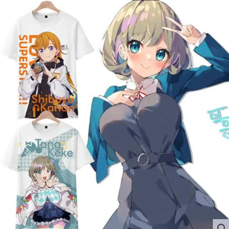 Anime Lovelive Superstar 3D T Camisa Masculina Arashi Chisato Shibuya Kanon Heanna Supire Tang Keke Hazuki Ren Cosplay Traje