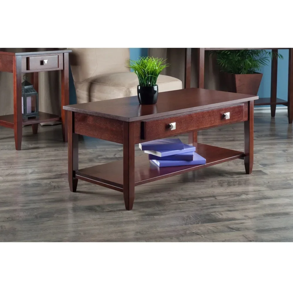 

Wood Richmond Coffee Table With Drawer Living Room Center Table Walnut Finish Modern Coffee Tables Dining Mesas Low Hall Luxury