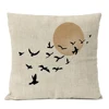 Boho Leaf Monstera Rainbow Sun Pillow Cover Geometric Nordic Living Home Decor Decorative Leaves Floral Linen Cushion Case 3