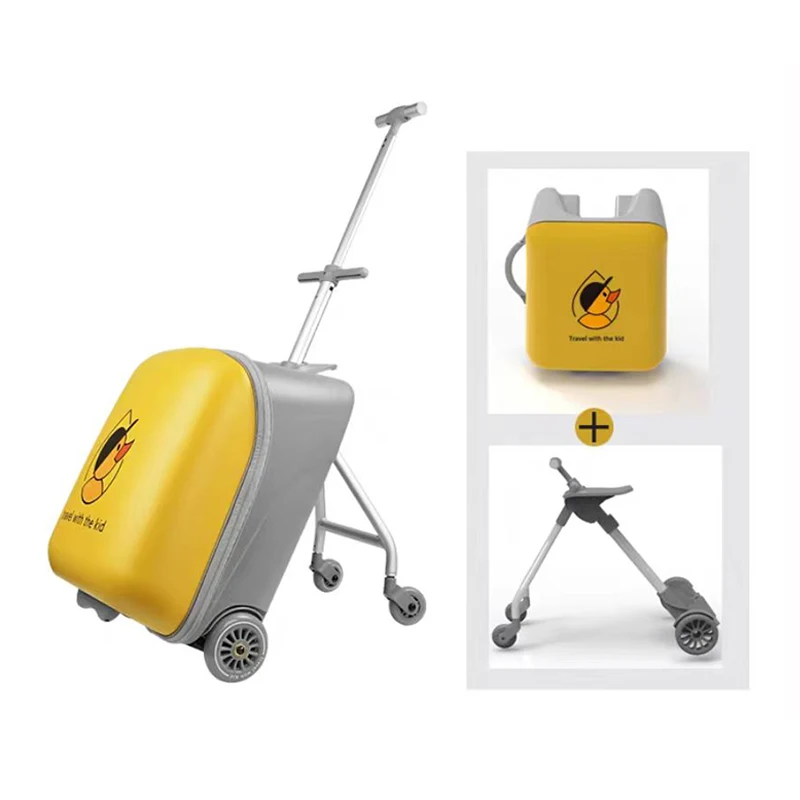 

Children's Suitcase on Wheels Ride on Trolley Luggage Cartoon Travel Bag Suitcase Lazy Kids Trolley Cabin Carry on Suitcases