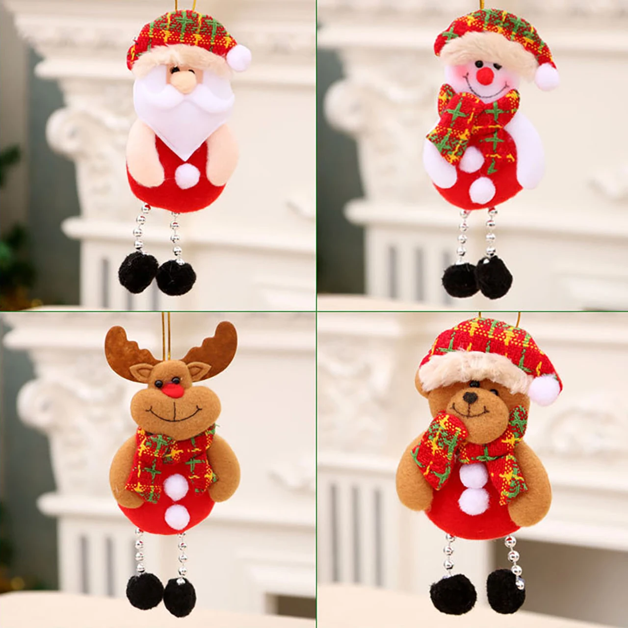 Christmas Fabric Hanging Ornaments Plush Doll Pendants for Tree Decoration Xmas Gift Accessories