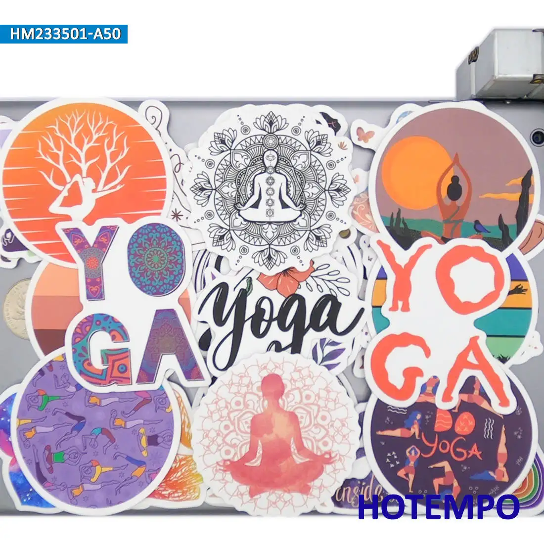 20/30/50Pieces India Culture Chakras Style Yoga Stickers for Girls Journal Scrapbook Car Bike Luggage Phone Laptop Sticker Toys