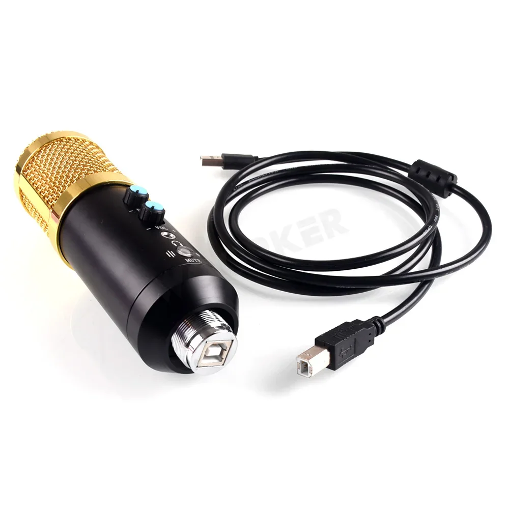 Microfono a condensatore per computer con treppiede, microfono USB per studio karaoke per kit di registrazione di giochi su YouTube_voghion.com