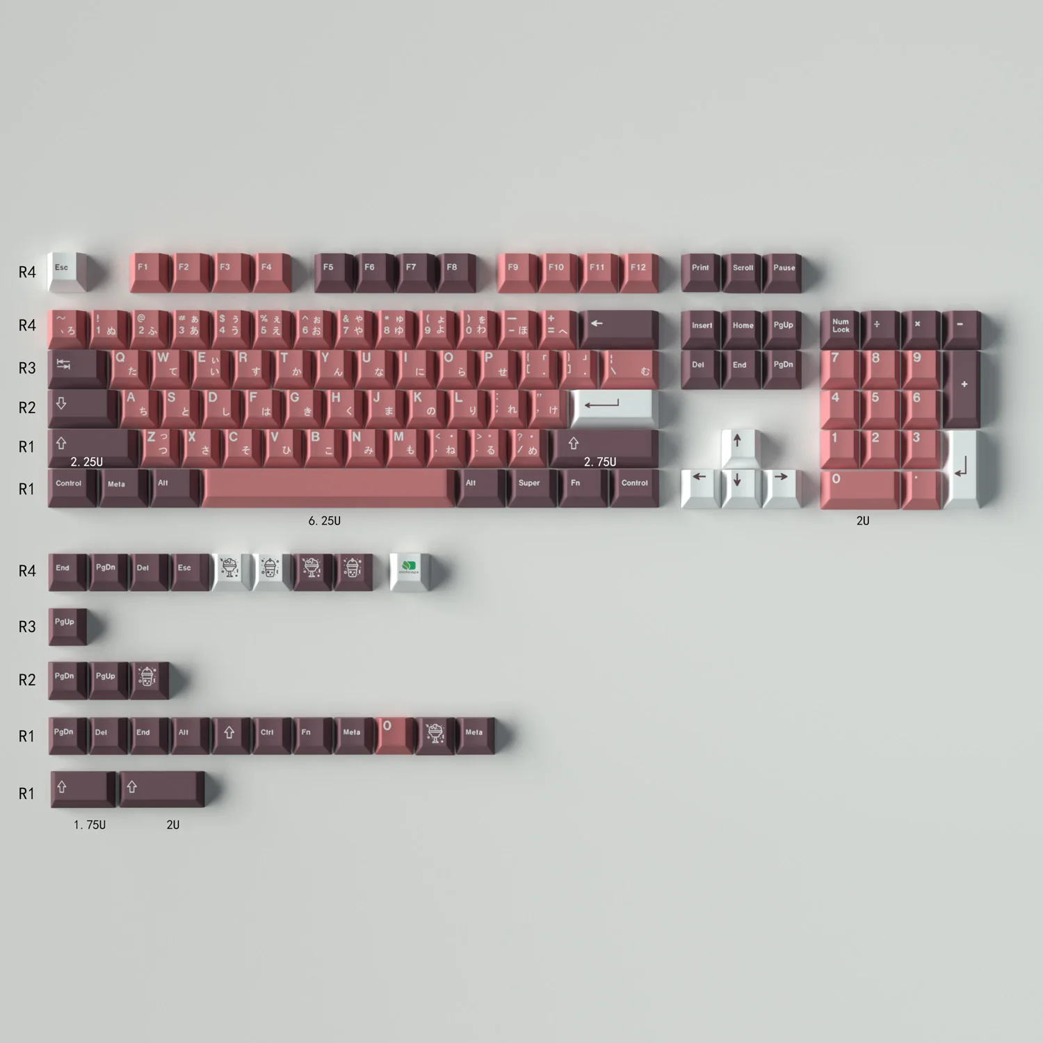 eva striker bingsu pbt keycap cherry perfil