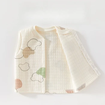 AYNIGIELL الفتيات سترة 2025 الخريف جديد الكورية بيبي بوي Webbed سترة دون أكمام 0-2 سنة موضة الطفل 6