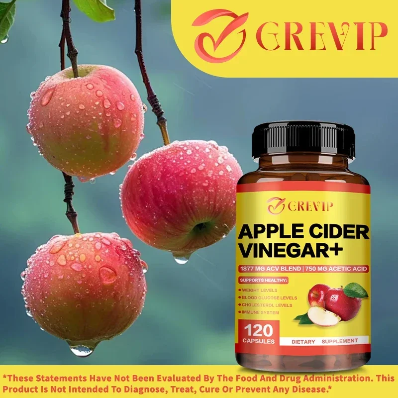 Apple Cider Vinegar Supplement Boosts Metabolism Maintains Healthy Cholesterol Levels Contains Vitamin D3 and Zinc
