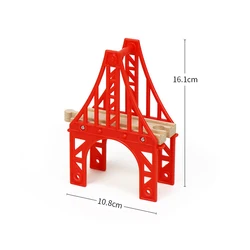 Wooden Train Track Accessories - Beech Wood Railway Toy Set (1pc Tower Bridge)