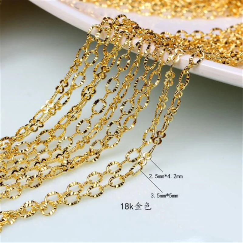 2 Meters 14K Gold Plated 8 Letter Chains Extension Tail Chain Jewelry Making DIY Necklace Bracelet Crafts Clothing Accessories