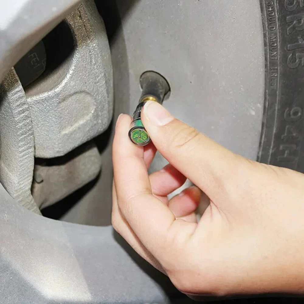 2/4pcs Car Tire Pressure Indicator Gauge Alert Monitoring Valve Cap Sensor External Valve Detection