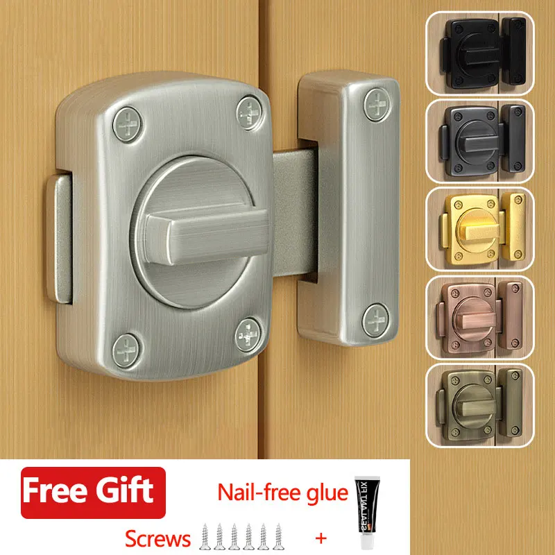 สลักเกลียวหมุนได้ สลักเกลียวไร้รู กันขโมย ล็อคหนา ล็อคประตูห้อง สลักเกลียวนิรภัย ประตูไม้ 1