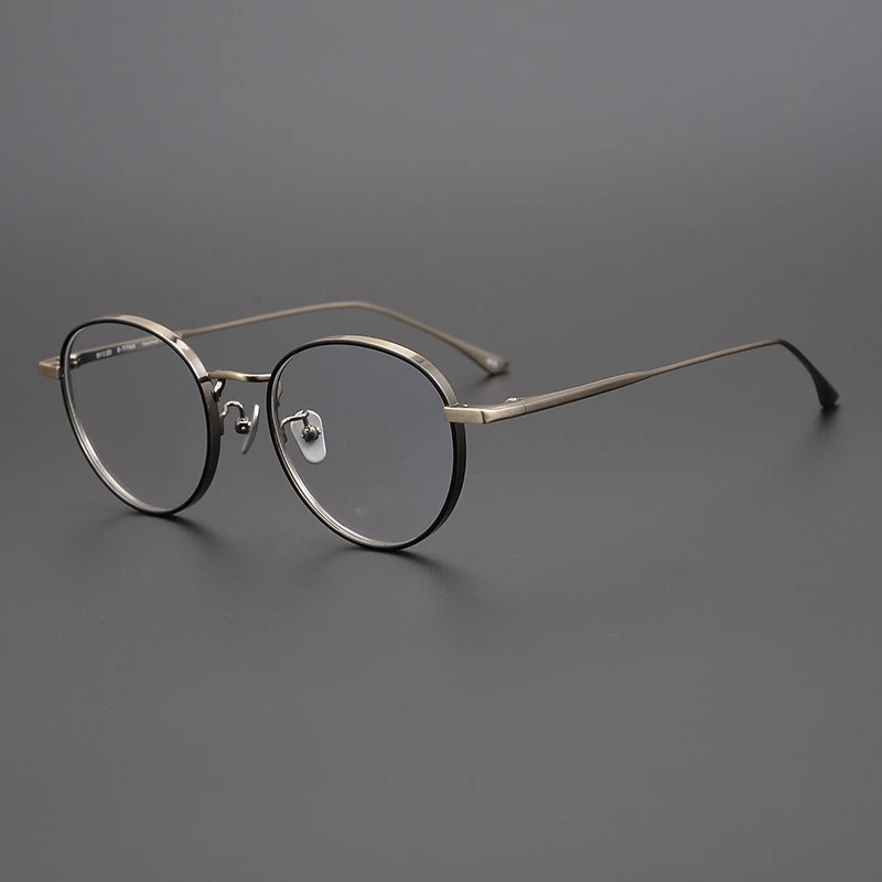 JapaneseHandmadeGMS845RoundPureTitaniumOpticalGlassesFrameMen