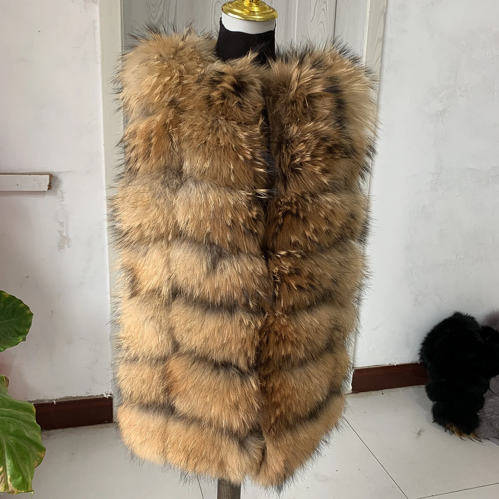 Женский жилет в стиле ретро из натурального Лисьего меха, квадратный жилет из натурального Лисьего меха, роскошный жилет из меха енота, Женское пальто на осень и зиму