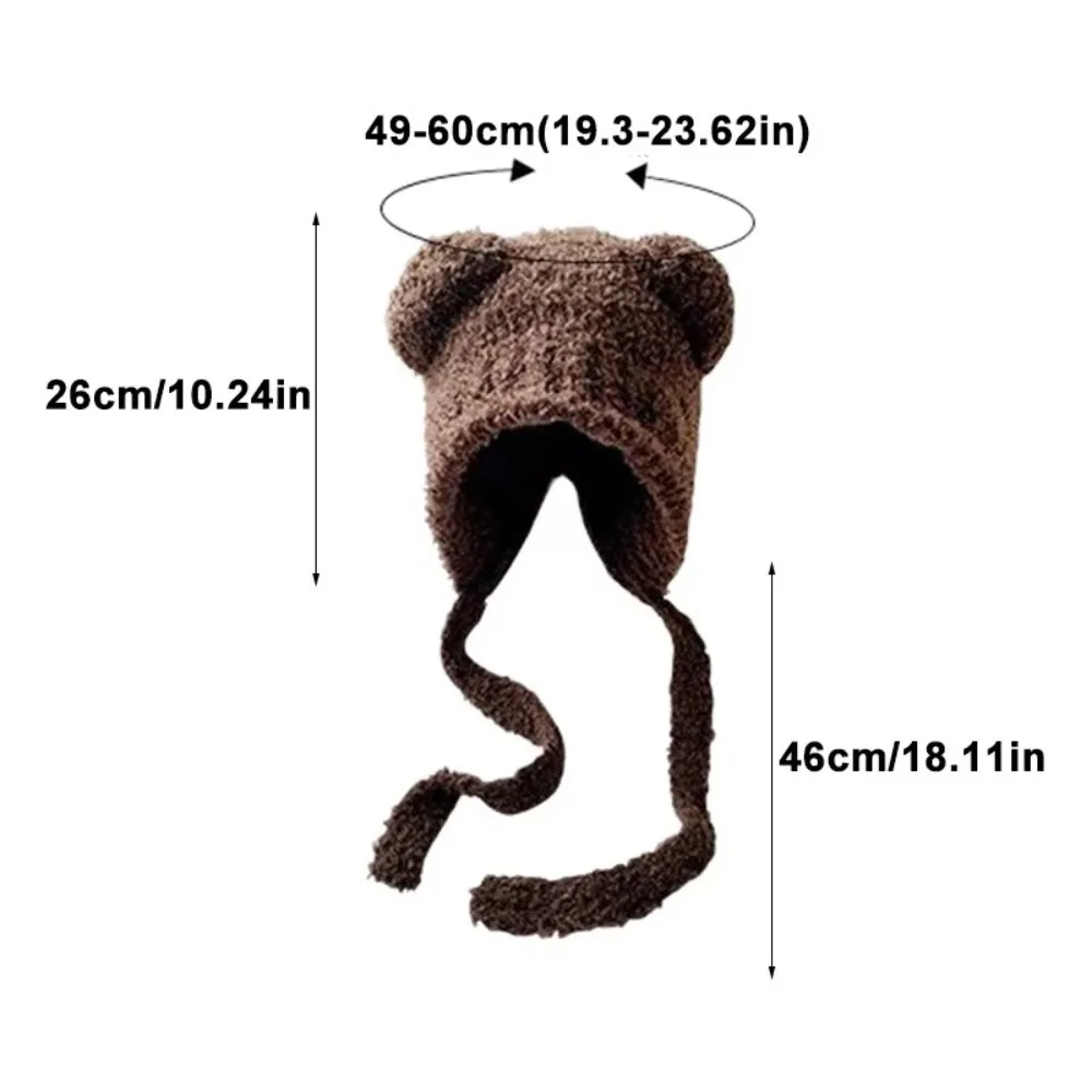 Women Lace up Warm Thick Hip Hop Skullcap Lambhair Winter Harajuku y2k Beanies Knitted Hat Short Hat Unisex Basic Cap bomber