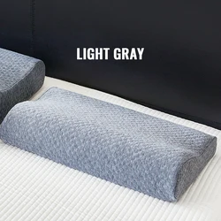 Ergonomic Memory Foam Contour Pillow with Breathable Cover for Pain Relief & Deep Sleep (Light Grey)
