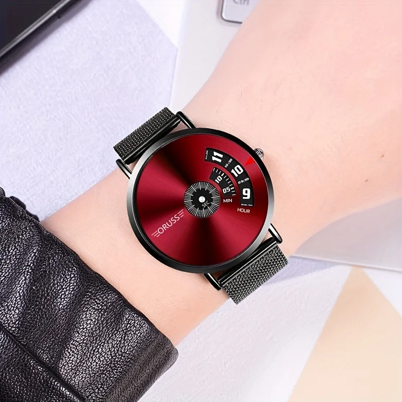 Student men's watch trend new red fashion durable cool handsome gentleman leisure business men's watch 3