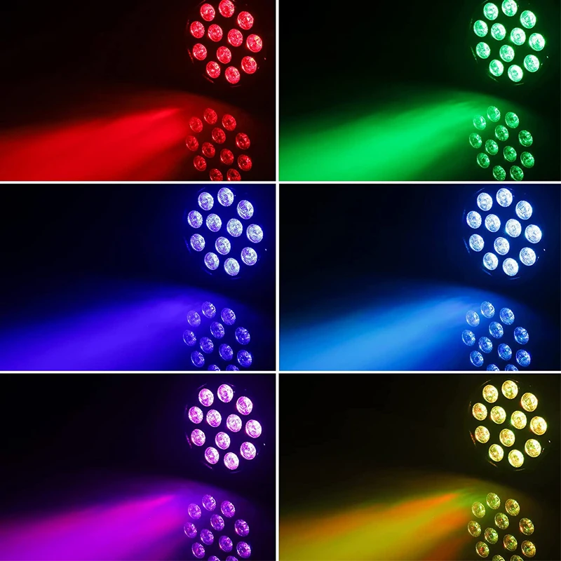 2Pcs Stage LED RGB Mini Par Light With Remote Control Sound Activated For DJ Disco Party Wedding Birthday Dance Stage Lighting