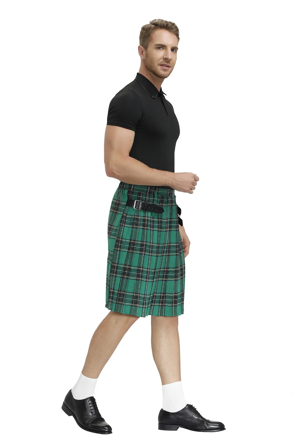 Karierter Faltenrock für Herren, schottisches Feiertags-Kilt-Kostüm, traditionelles Kostüm, Bühnenrock – Detail 1