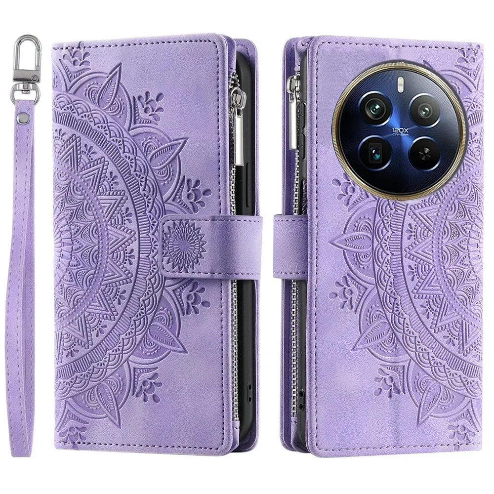 Zipper Wallet Crossbody Leather Book Phone Case with Flip Cover