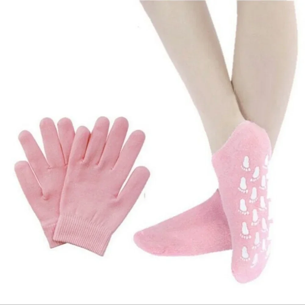 

1Pair Reusable SPA Gel Socks & gloves Moisturizing whitening exfoliating velvet smooth beauty hand foot care silicone socks