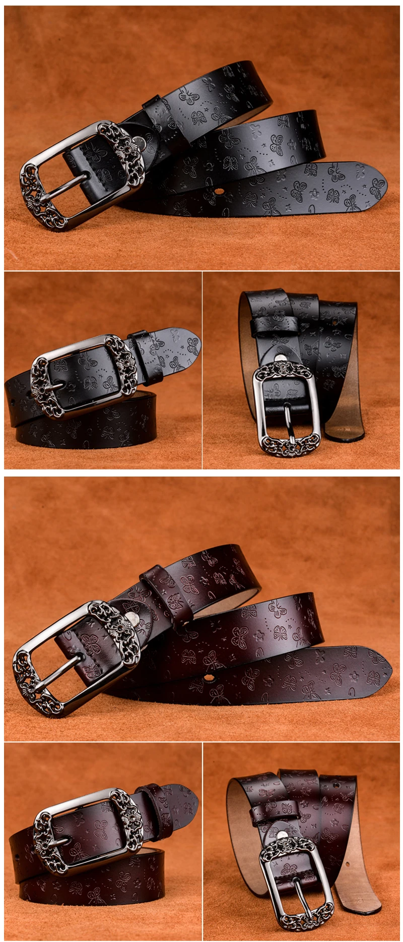 VATLTY Neue 3,2 cm frauen Leder Gürtel Metall Schnalle Natürliche Rindsleder Hosen Gürtel für Weibliche Luxus frauen Gürtel bund Geschenk – Detail 6