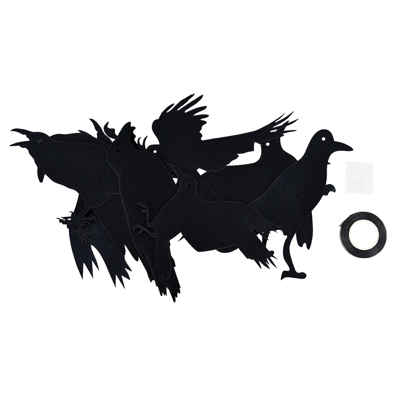 Halloween schwarze Krähe Vogelkäfig hängen Ornamente Papier Banner Girlande für Halloween Party Home Innendekoration Horror Requisiten – Detail 6
